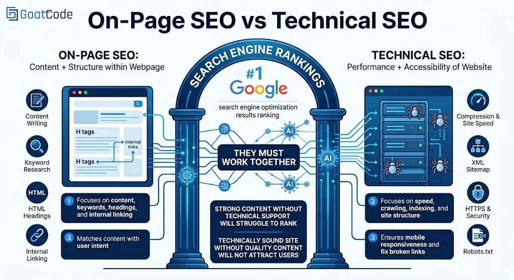 On page vs technical seo